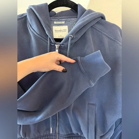 Abercrombie & Fitch Navy Zip-Up Hoodie - Picture 2 of 3